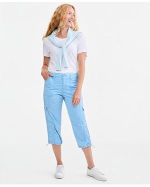Style & Co. Mid-rise Cargo Capri Pants - Blue