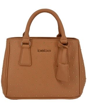 Bebe Sagan Studded Small Satchel Bag - Brown