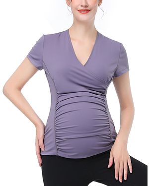 Kimi + Kai Kimi + Kai Maternity V-neck Nursing Active Tee - Purple