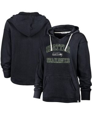 '47 Navy Seattle Seahawks Clarity Naomi Hoodie - Black