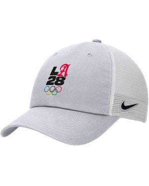 Nike La28 Summer Olympics Script Club Trucker Adjustable Hat - Gray