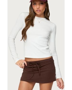 Edikted Kiyan Long Sleeve T Shirt - White