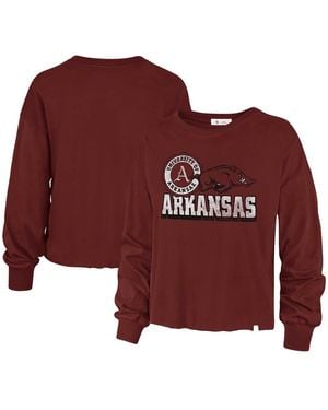 '47 Distressed Arkansas Razorbacks Bottom Line Parkway Long Sleeve T-shirt - Red