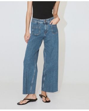 Mango High-waisted Wide Leg Jeans - Blue