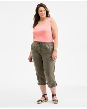 Style & Co. Plus Size D-ring Cuffed Capri Pants - Multicolor