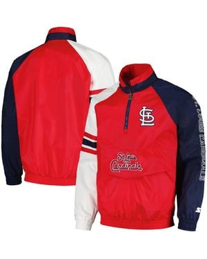 Starter Red/navy St. Louis Cardinals Elite Raglan Half-zip Jacket