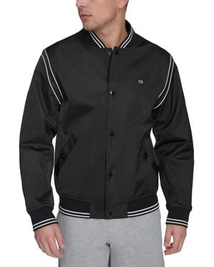 Champion Varsity Stripe Bomber Jacket - Black