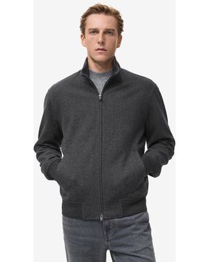 Mango Regular-fit Zipper Jacket - Gray