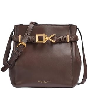 Donna Karan Gingham Small Crossbody Handbag - Brown