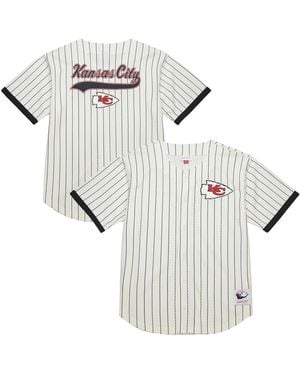 Mitchell & Ness Kansas City Chiefs Final Seconds Vintage Logo Mesh Button-up Shirt - White