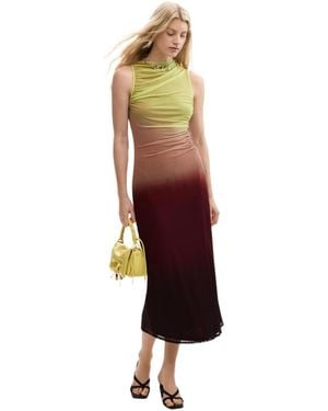 Desigual Gradient Tulle Dress - Red