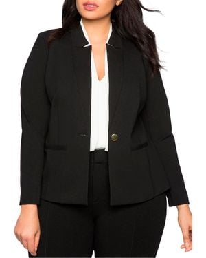 Eloquii Plus Size The Ultimate Stretch One Button Blazer - Black