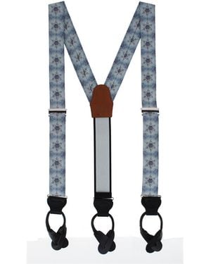 Trafalgar Clarence The Classy Snowflake Silk Button End Brace - Blue