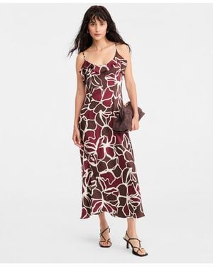 Marella Emmottuso Floral-print Ruffled Midi Dress - Red