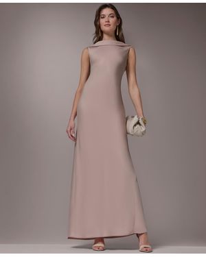 Donna Karan Boat Neck Ball Gown - Brown