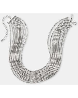 INC International Concepts Crystal Statement Choker Necklace - Gray