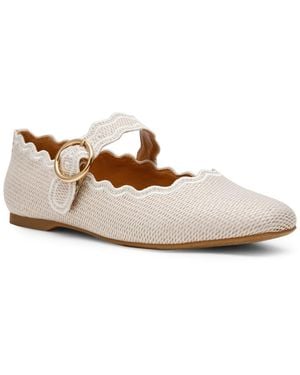 Dolce Vita Melora Buckle Scalloped Mary Jane Flats - Natural