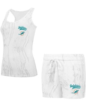Concepts Sport Miami Dolphins Quartz Hacci Knit Tank Top Shorts Sleep Set - White
