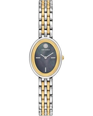 Tory Burch Quartz Oval Stainless Steel Bracelet Watch 22mm - Metallic