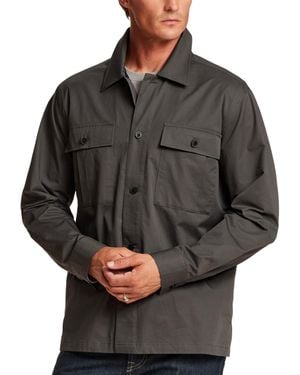 Vintage & Black Twill Overshirt Jacket - Gray