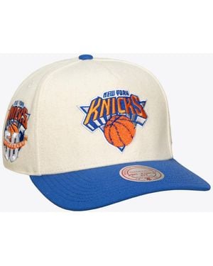 Mitchell & Ness And New York Knicks Team Pro Adjustable Hat - Blue