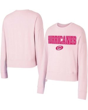 Concepts Sport Carolina Hurricanes Tonal Pullover Sweatshirt - Pink