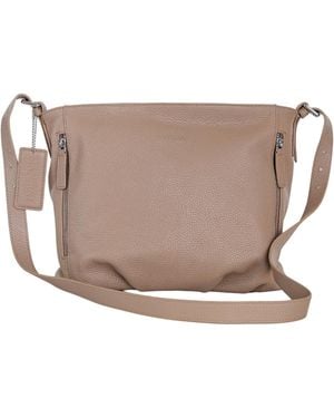 Mancini Mila Mini Zipper Hobo Bag - Brown