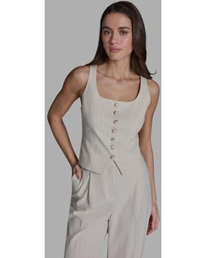BCBGMAXAZRIA Pinstripe Button-front Vest - Gray