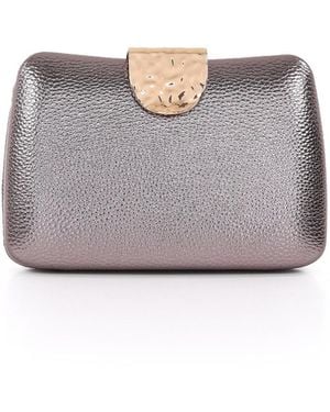 Badgley Mischka Tatum Faux Leather Clutch - Gray
