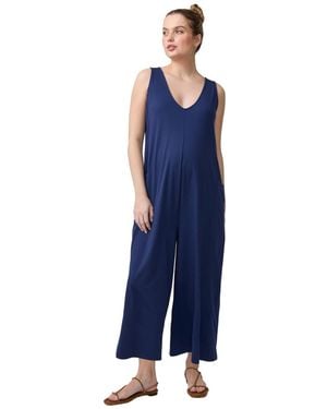 Ingrid & Isabel Ingrid + Isabel Ingrid + Isabel V-neck Wide Leg Knit Jumpsuit - Blue