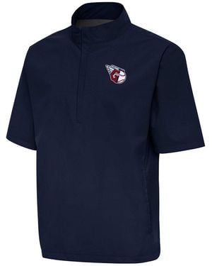 Antigua Cleveland Guardians Brisk Quarter-zip Wind Shirt - Blue