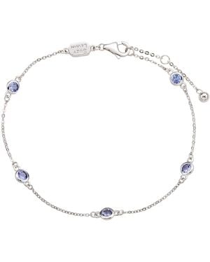 SUZY LEVIAN NEW YORK Suzy Levian 14k Gold .55 Cttw Round Cut Tanzanite Station Bracelet - White