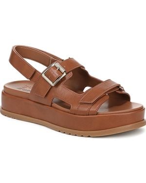 Naturalizer Ziva Round Toe Flatform Sandals - Brown