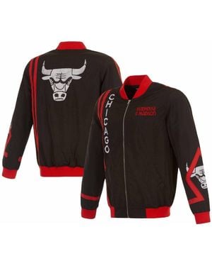 JH Design Chicago Bulls 2023/24 City Edition Nylon Full-zip Bomber Jacket - Black
