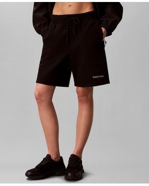 Calvin Klein Fleece Mid Rise Shorts - Black