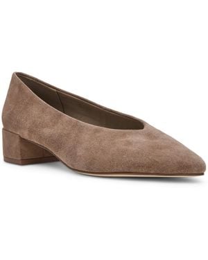 Anne Klein Suki Block Heel Pointed Toe Pumps - Brown