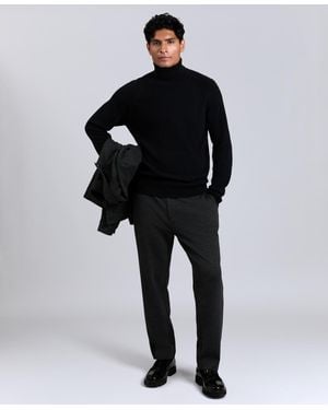 Kenneth Cole Fold Over Turtleneck Sweater - Black