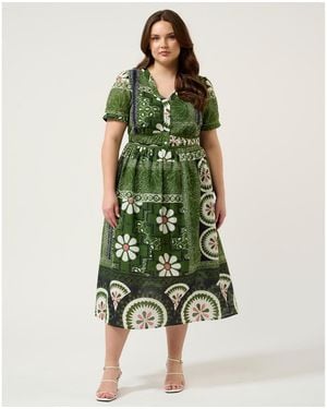Estelle Ethereal Tile Print Dress - Green