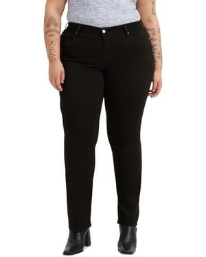 Levi's Trendy Plus Size 314 Mid-rise Shaping Straight-leg Jeans - Black
