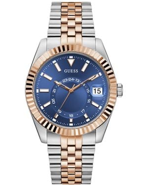 Guess Two-tone Multi-function Date Watch - Blue