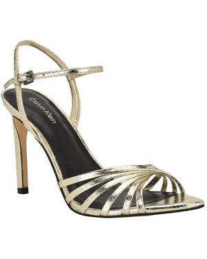 Calvin Klein Daniella Strappy Stiletto Dress Sandals - Metallic