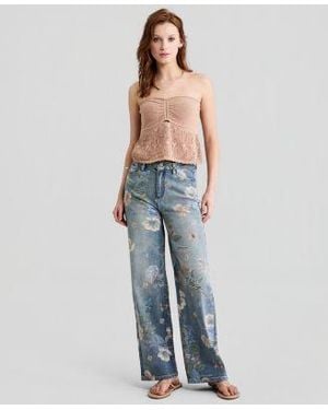 And Now This Now This High Rise Floral Jeans Macys Exclusive - Blue