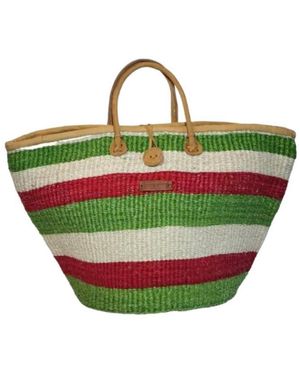 Sawa Sawa South Handmade Sisal African Basket Tote Bag - Green