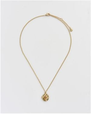 Fable England Fox And Acorn Oval Chain Locket Necklace - White