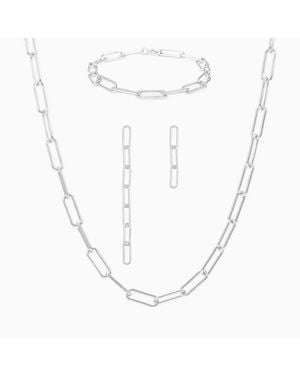 Bearfruit Jewelry Sterling 18k Gold Plated Amelia Chain Statement Bracelet - White