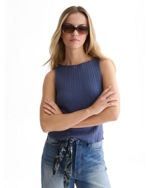 Scotch & Soda Scotch And Soda Tops And Tees Structured Rib Tank - Blue