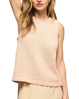 Lucky Brand Crewneck Knit Tank Top - Natural