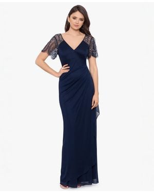 Xscape Petite Embellished Chiffon Gown - Blue
