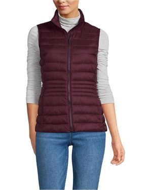Lands' End Tall Wanderweight Packable Down Vest - Red