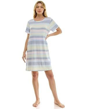 Roudelain Short-sleeve Sleep Shirt - Blue